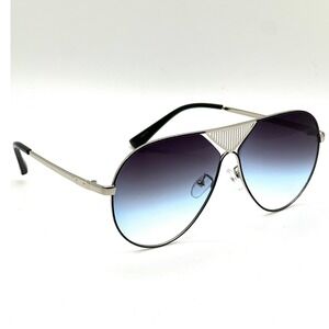 Aviator Sunglasses Silver Frame Blue Gradient Lens Fashion Pilot Sun Glasses New